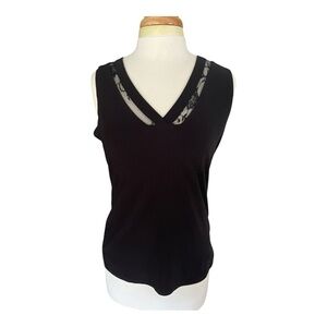 White House Black Market Elegant Black Lace Tank Top